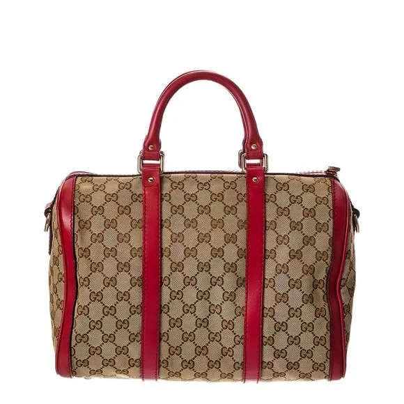 Gucci Hibiscus Red Gg Canvas Joy Boston (Authentic Pre-Loved) - Picture 2 of 5